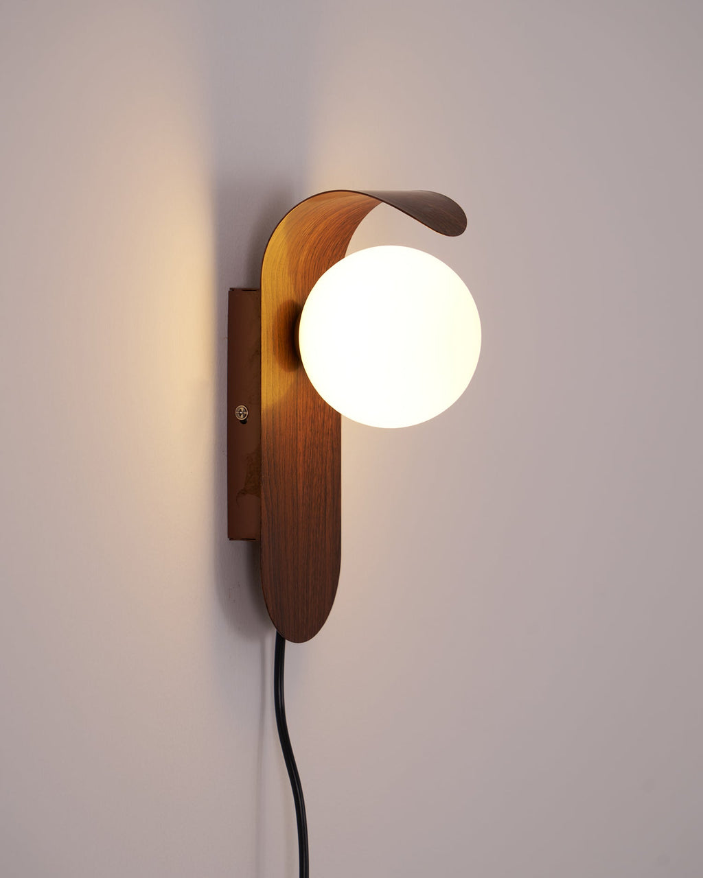 Wall Light – LED Walnut & Wood Globe Lamp