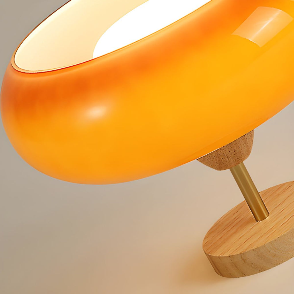 Ceiling Light – Vintage Wood & Glass Semi-Flush Mount Drum Lamp