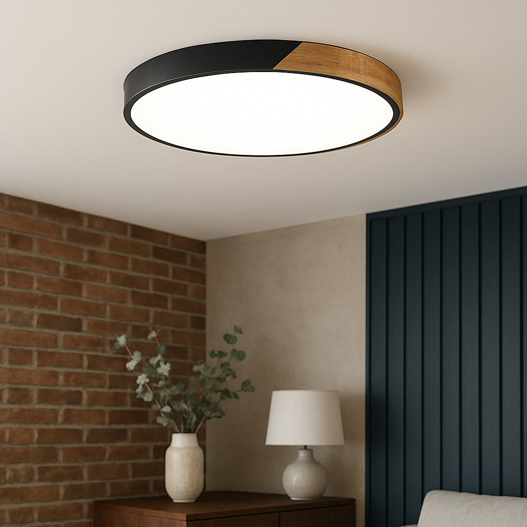 Ceiling Light -  Wooden Nordic LED Flush Mount Lamp
