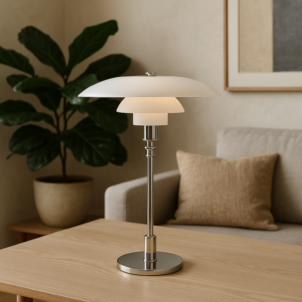Table Lamp – Scandinavian Danish Designer LED Glass & Iron Lamp
