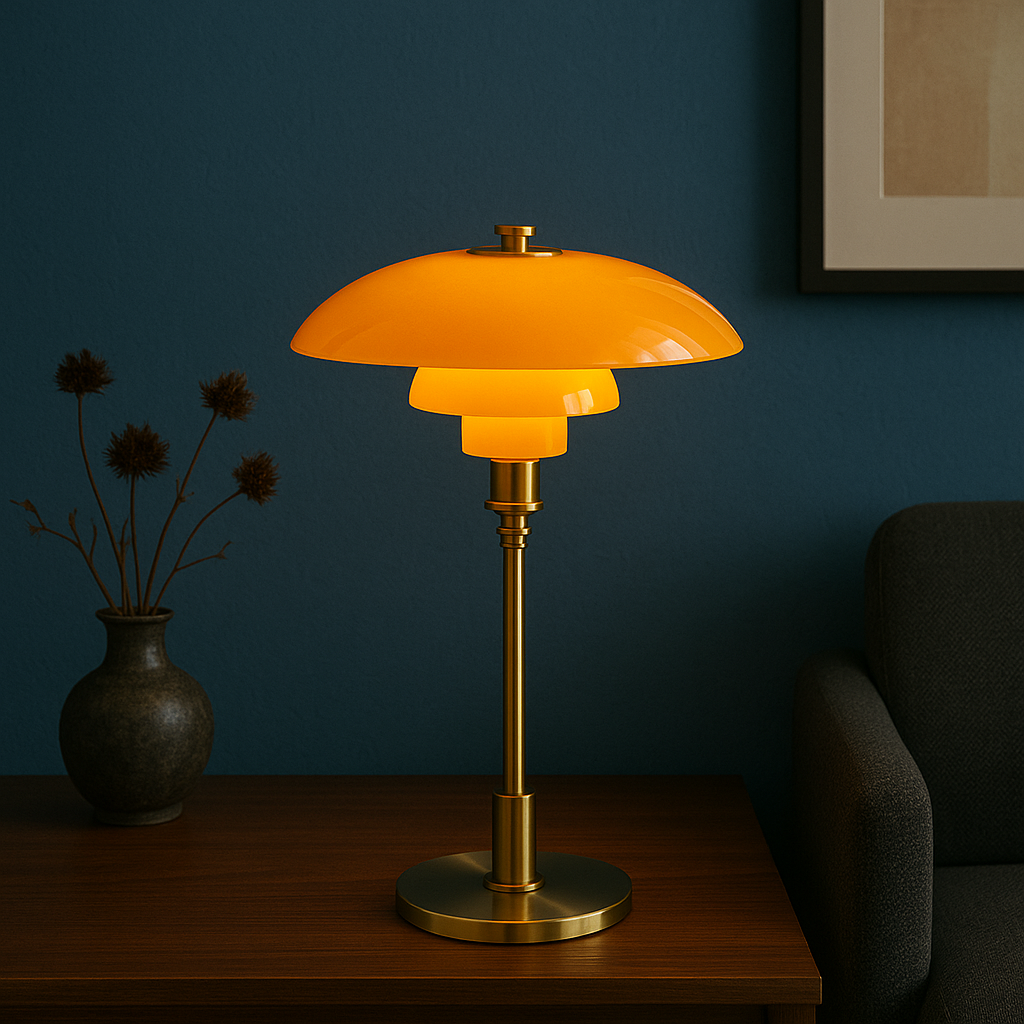 Table Lamp – Scandinavian Danish Designer LED Glass & Iron Lamp