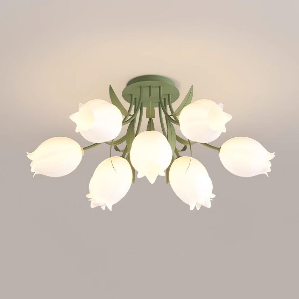 Ceiling Light – Floral LED Lily Lamp in Cream Finish